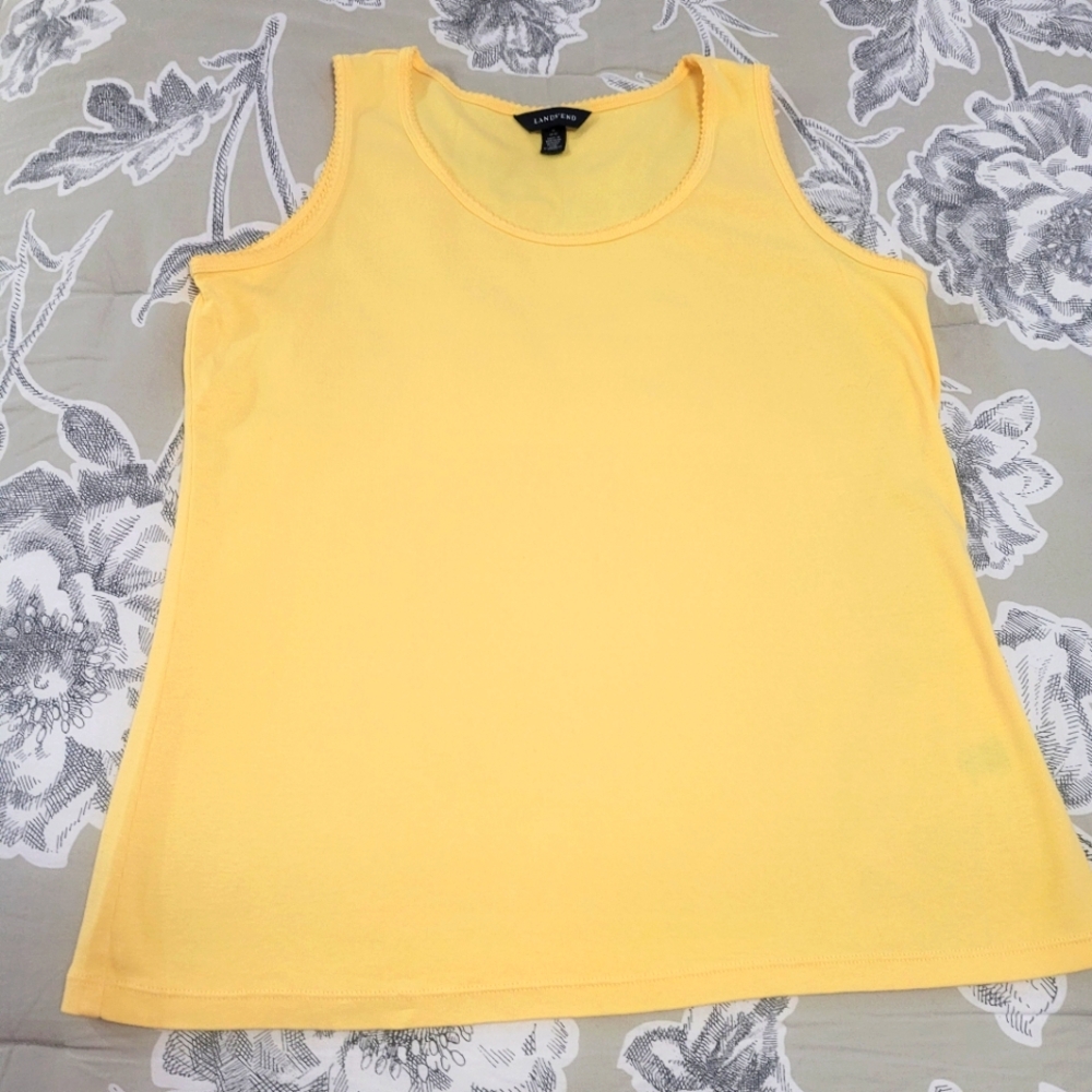 Lands' End Yellow CottonTank Top Size Medium